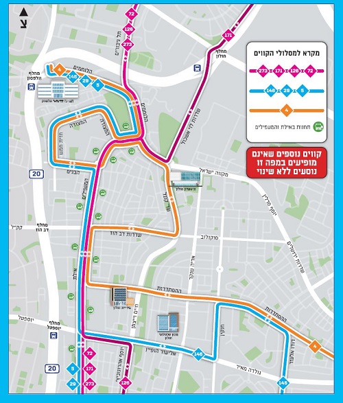 שינויים בקווי האוטובוס שינויים בקווי האוטובוס